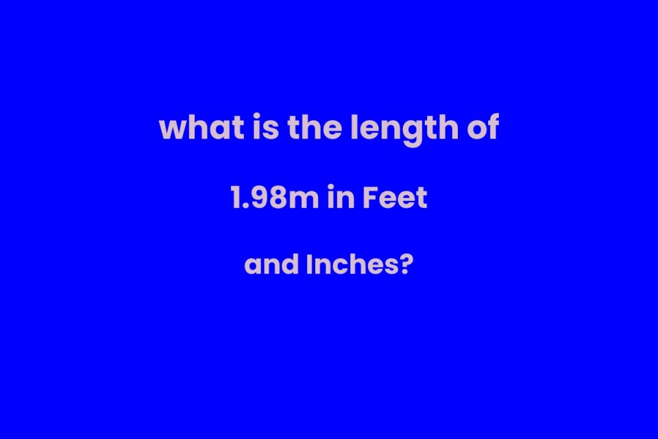 what is the length of 1.98m in Feet and Inches?