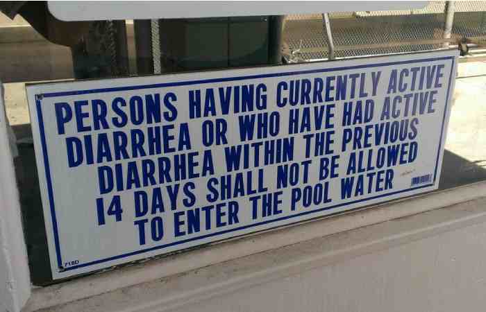 Why are swimming pools showing signs of diarrhea?